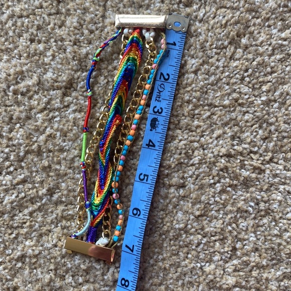 Rainbow Colored Braided and Beaded Bracelet - Picture 9 of 9